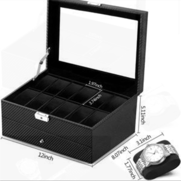 Boutique Accessories New Black Watch Box Jewelry Display Case